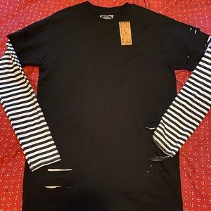Bleecker & Mercer Longe Sleeve Ripped Style Shirt
